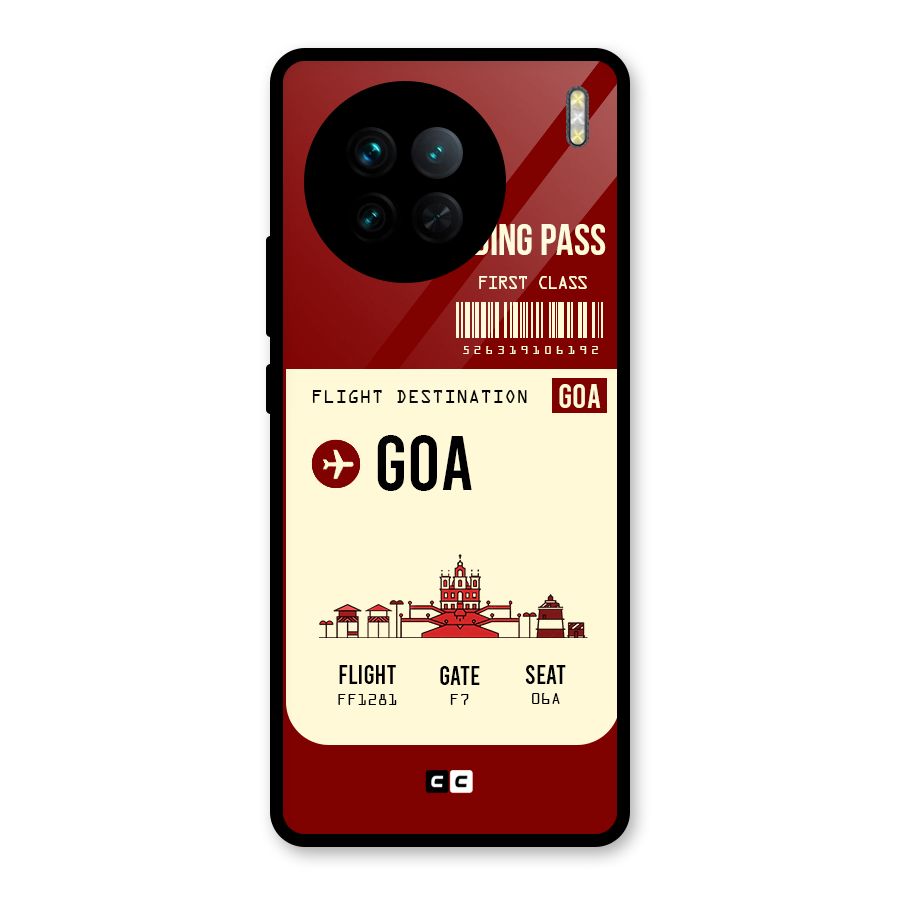 Goa Boarding Pass Glass Back Case for Vivo X90