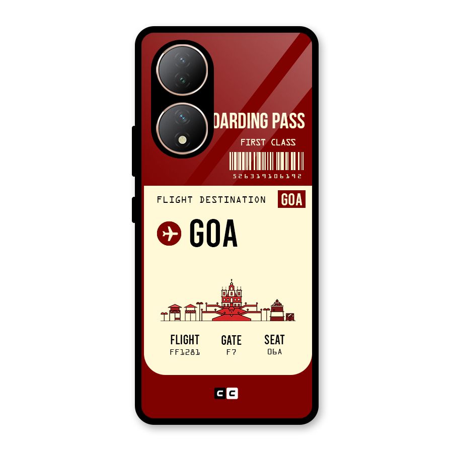 Goa Boarding Pass Glass Back Case for Vivo Y100A