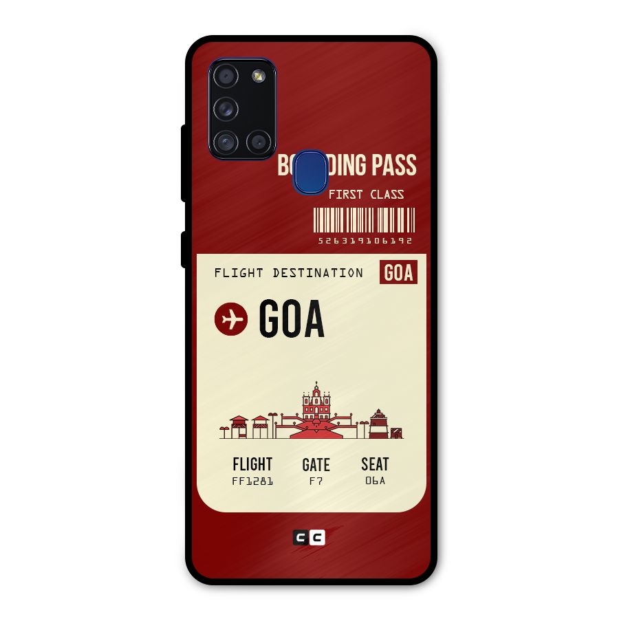 Goa Boarding Pass Metal Back Case for Galaxy A21s
