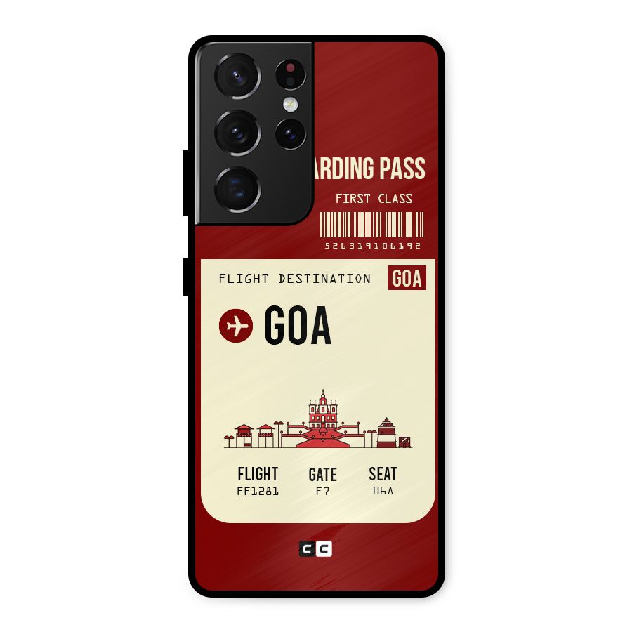 Goa Boarding Pass Metal Back Case for Galaxy S21 Ultra 5G