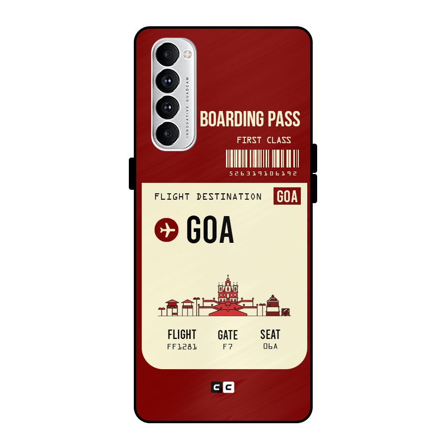 Goa Boarding Pass Metal Back Case for Oppo Reno4 Pro