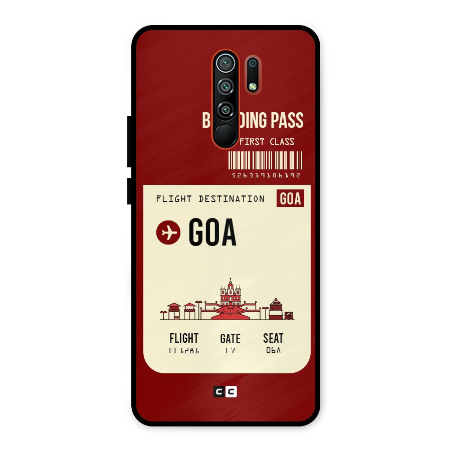 Goa Boarding Pass Metal Back Case for Redmi 9 Prime