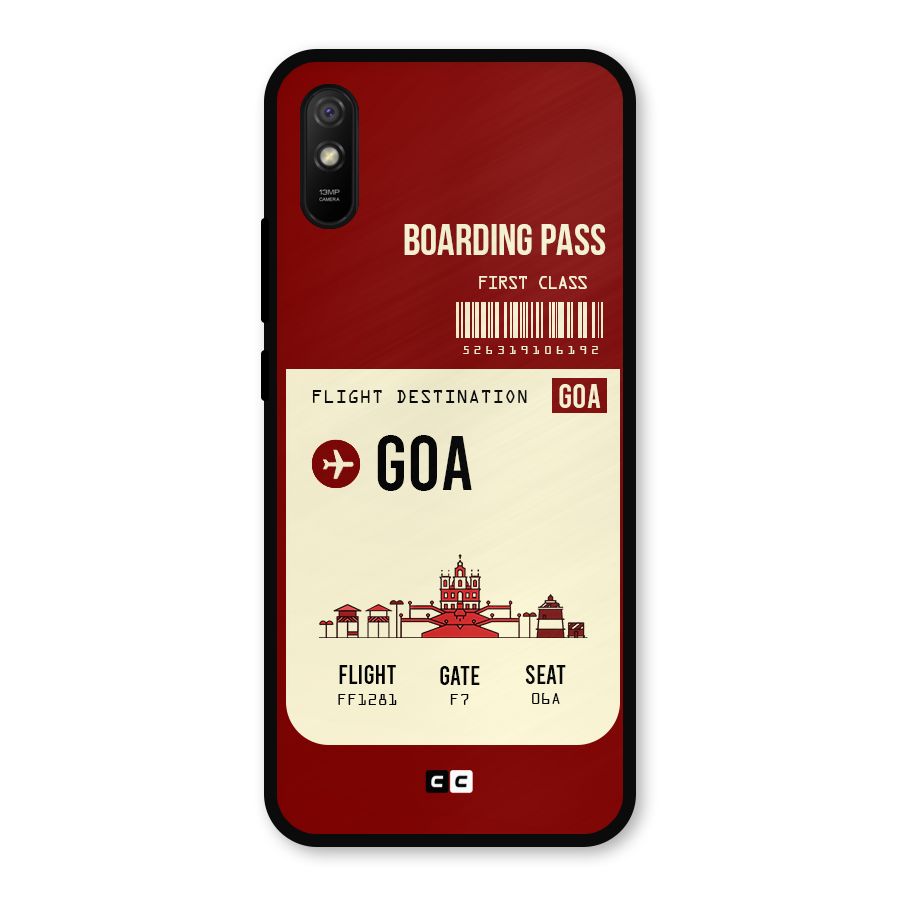 Goa Boarding Pass Metal Back Case for Redmi 9i