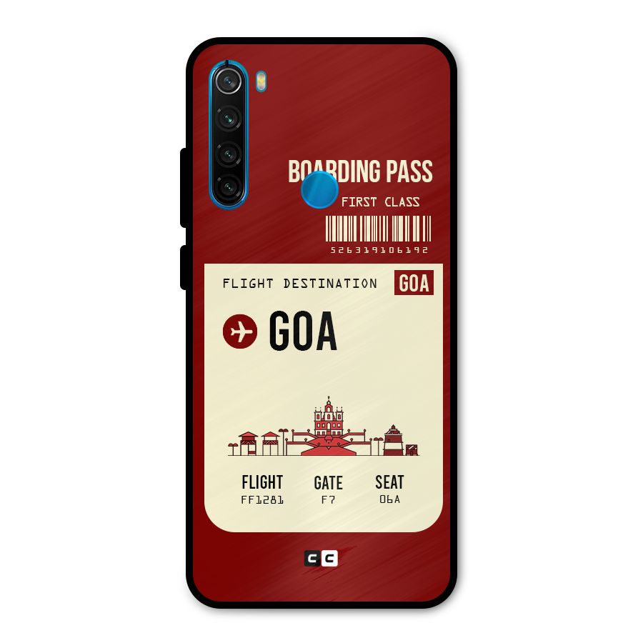 Goa Boarding Pass Metal Back Case for Redmi Note 8