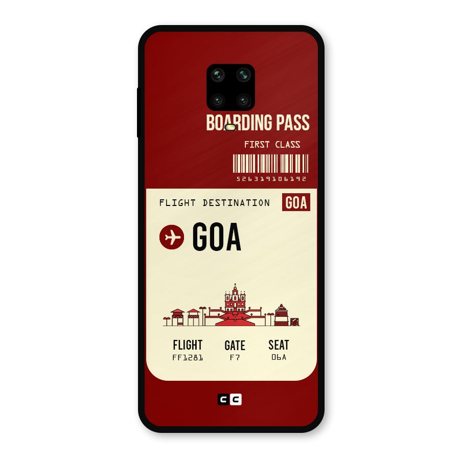 Goa Boarding Pass Metal Back Case for Redmi Note 9 Pro Max