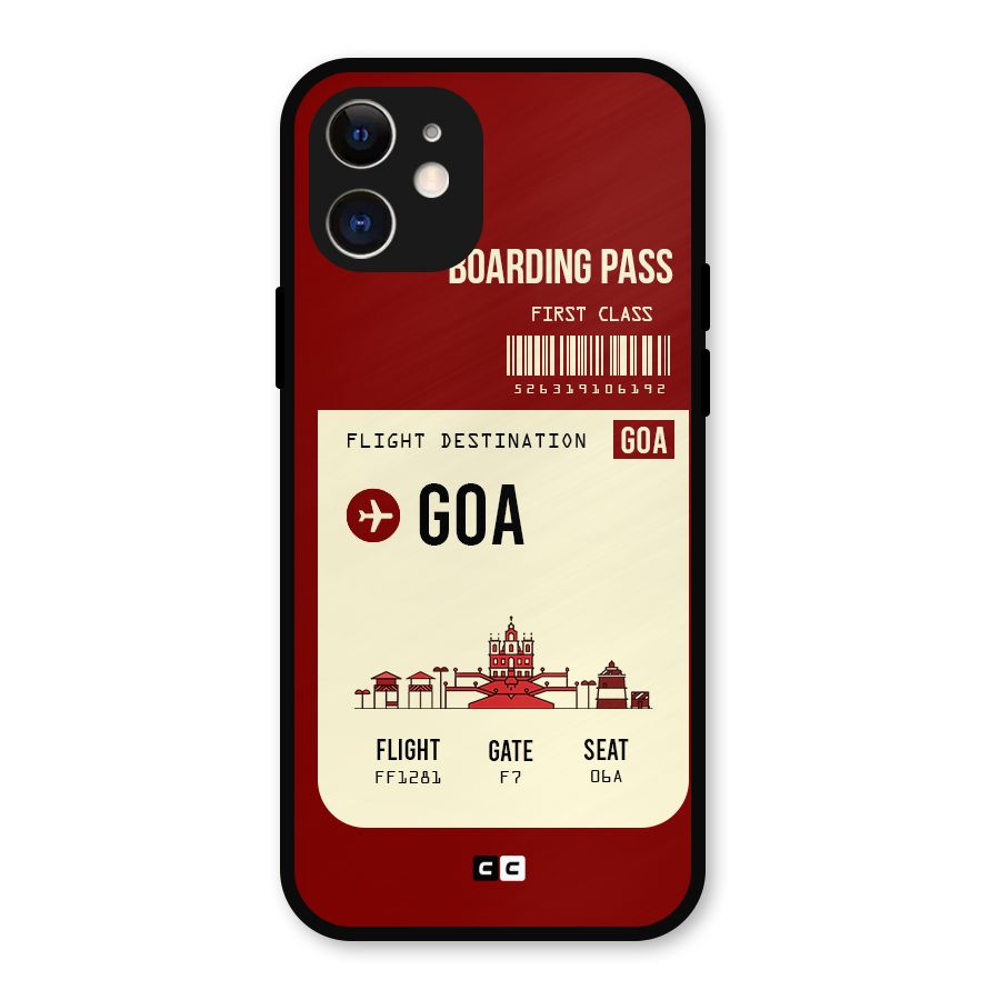 Goa Boarding Pass Metal Back Case for iPhone 12