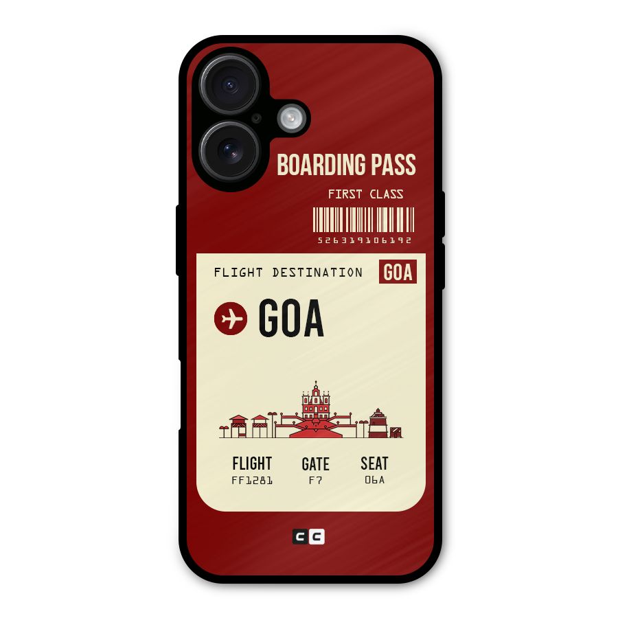 Goa Boarding Pass Metal Back Case for iPhone 16