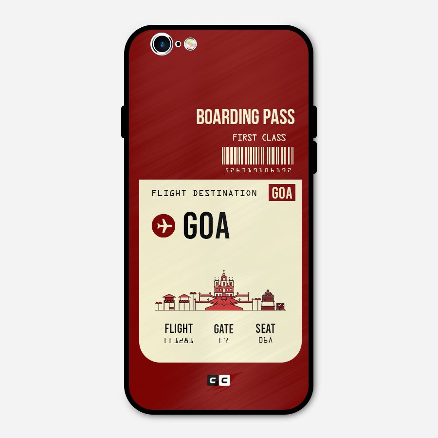 Goa Boarding Pass Metal Back Case for iPhone 6 6s