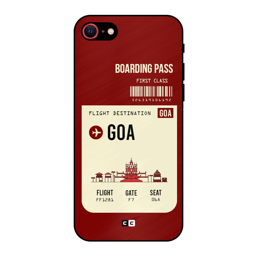 Goa Boarding Pass Metal Back Case for iPhone 8