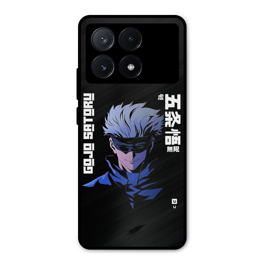 Gojo Sataru Smiles Metal Back Case for Poco X6 Pro