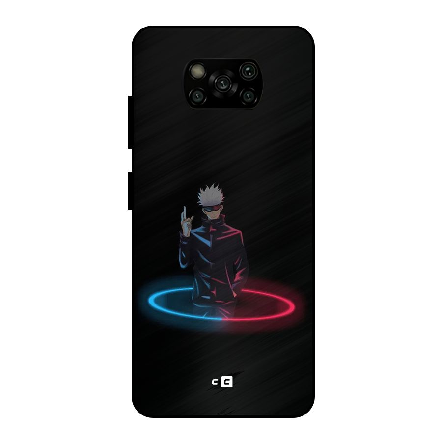 Gojo Sataru Wink Metal Back Case for Poco X3