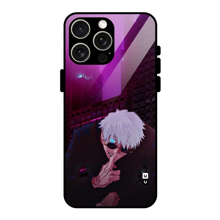 Gojo Sits Glass Back Case for iPhone 15 Pro Max