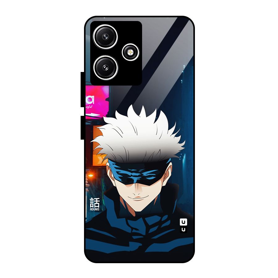 Gojo Smiles Glass Back Case for Redmi 12 5G