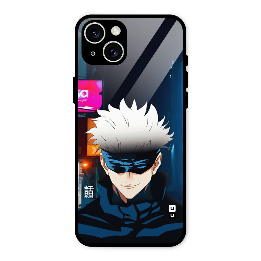 Gojo Smiles Glass Back Case for iPhone 15 Plus
