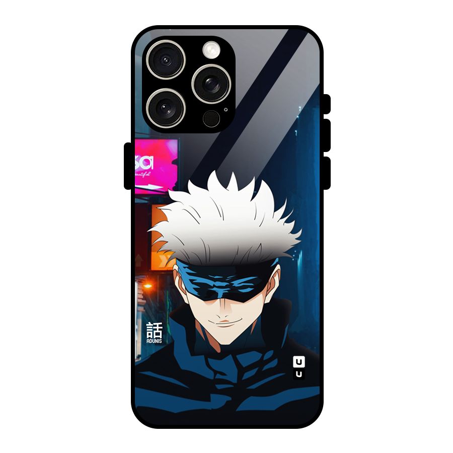 Gojo Smiles Glass Back Case for iPhone 15 Pro Max