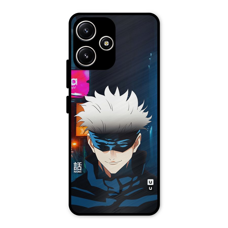 Gojo Smiles Metal Back Case for Poco M6 Pro