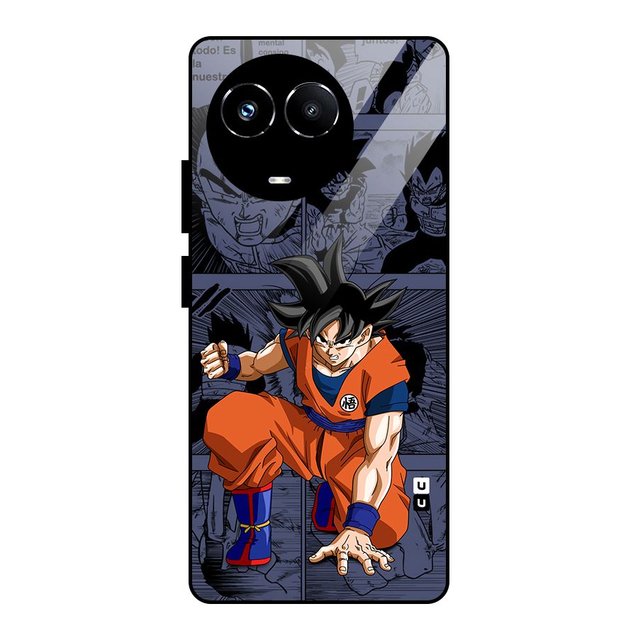 Goku Manga Art Glass Back Case for Realme 11X
