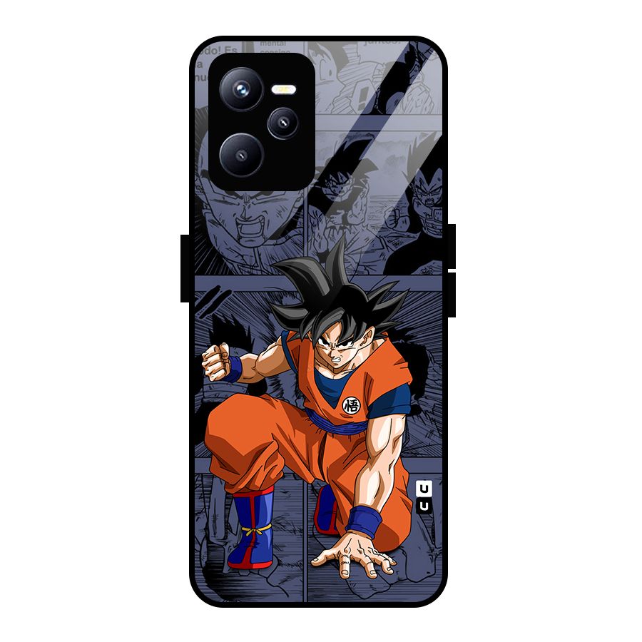 Goku Manga Art Glass Back Case for Realme C35