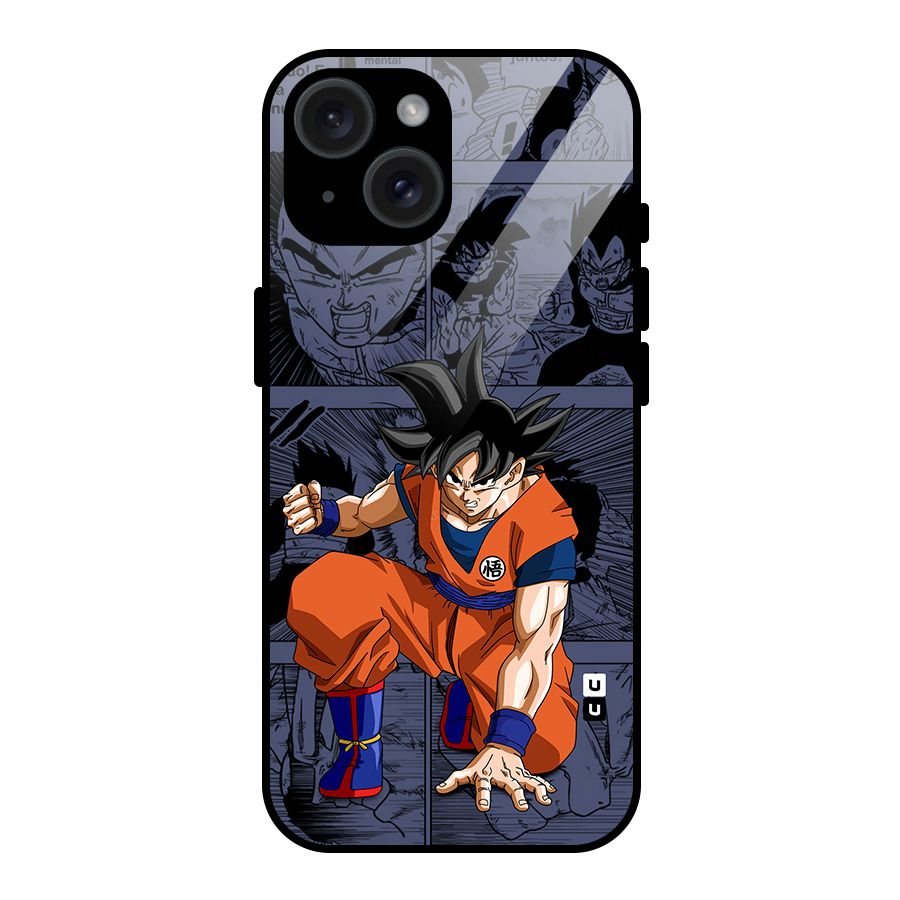 Goku Manga Art Glass Back Case for iPhone 15