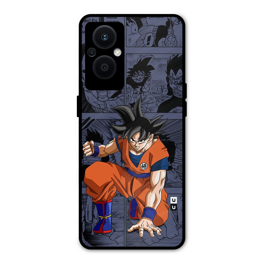 Goku Manga Art Metal Back Case for Oppo F21 Pro 5G