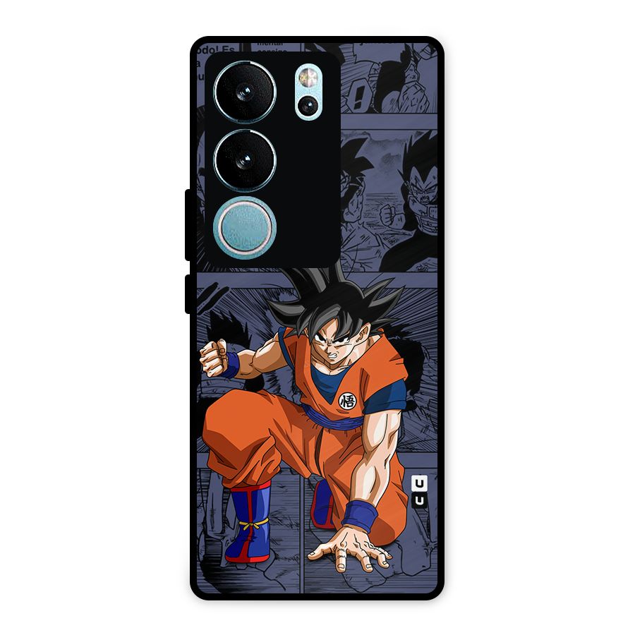 Goku Manga Art Metal Back Case for Vivo V29 Pro