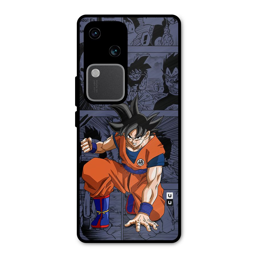 Goku Manga Art Metal Back Case for Vivo V30 Pro