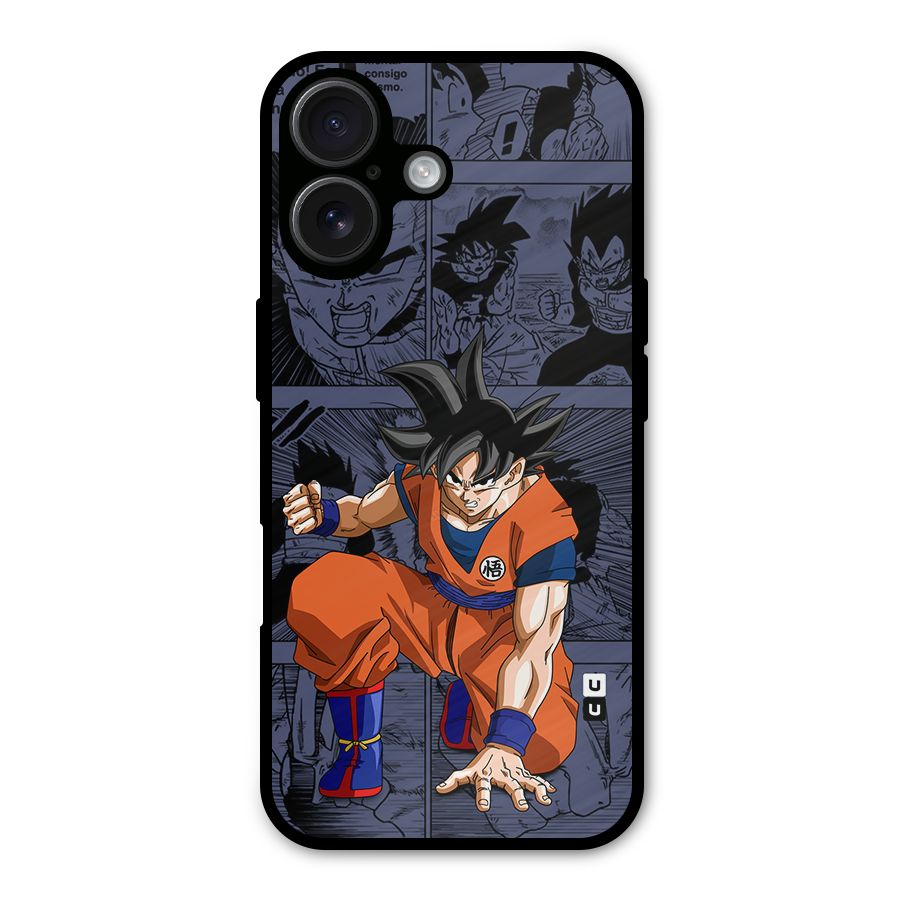 Goku Manga Art Metal Back Case for iPhone 16