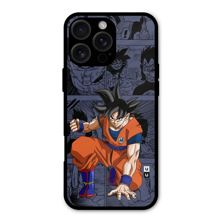 Goku Manga Art Metal Back Case for iPhone 16 Pro Max