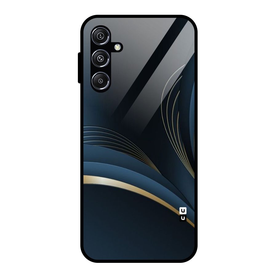 Gold Blue Beauty Glass Back Case for Galaxy M34 5G