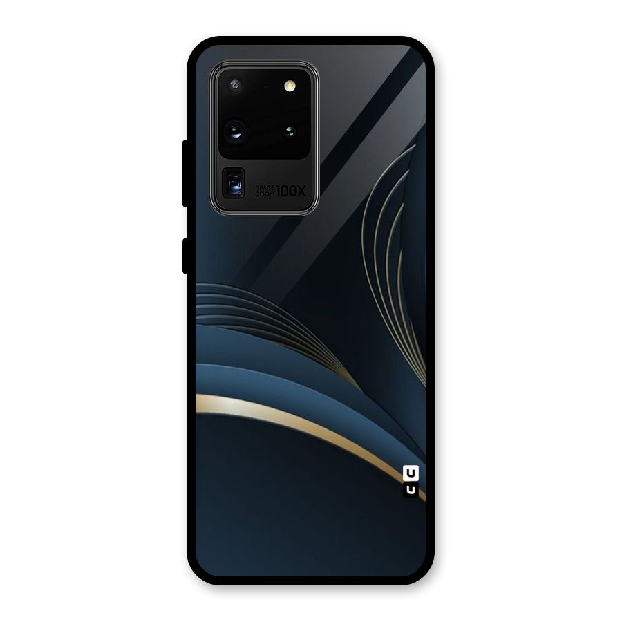 Gold Blue Beauty Glass Back Case for Galaxy S20 Ultra