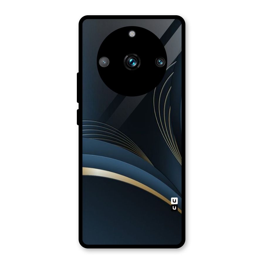Gold Blue Beauty Glass Back Case for Realme 11 Pro