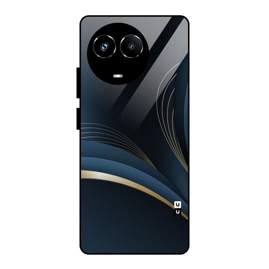 Gold Blue Beauty Glass Back Case for Realme Narzo 60X