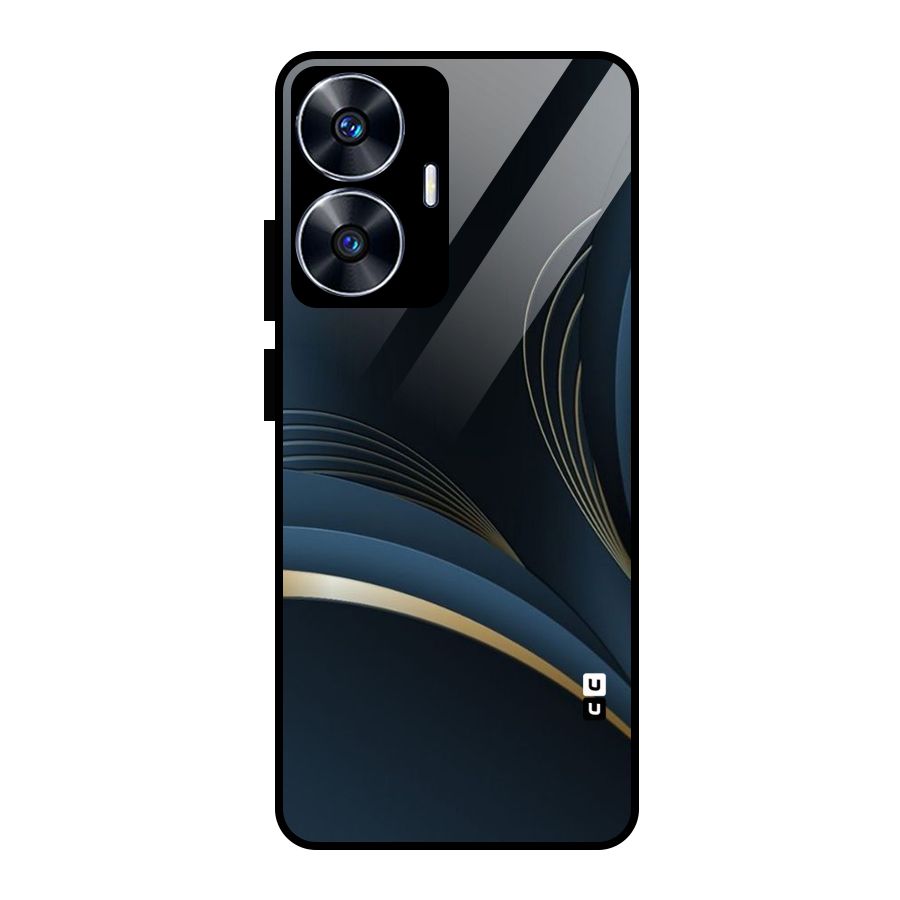 Gold Blue Beauty Glass Back Case for Realme Narzo N55