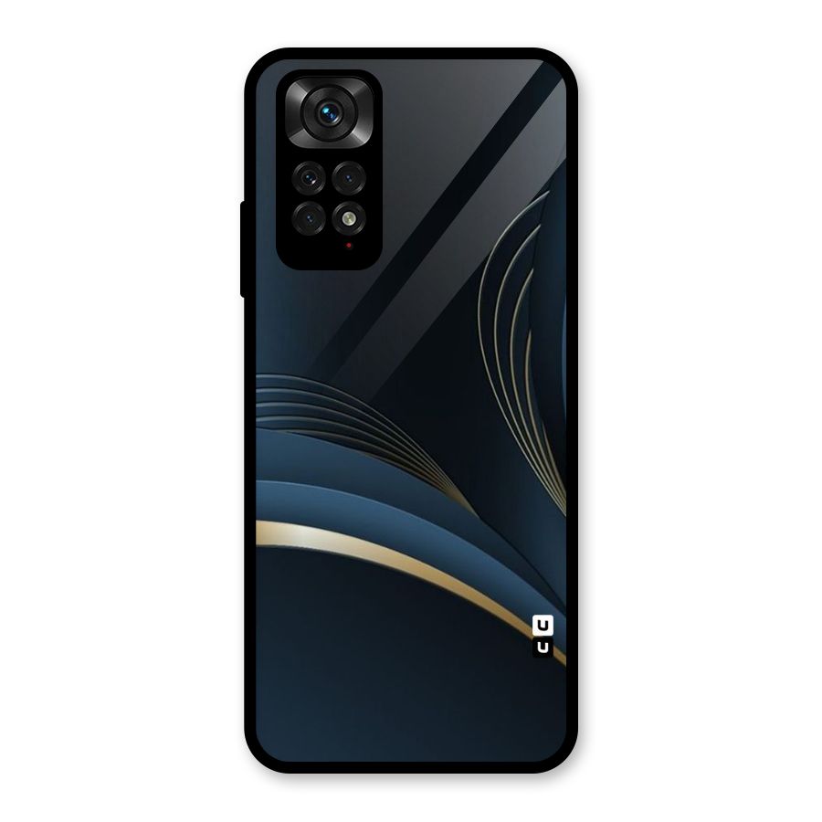 Gold Blue Beauty Glass Back Case for Redmi Note 11S