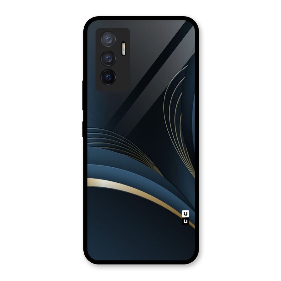 Gold Blue Beauty Glass Back Case for Vivo V23e