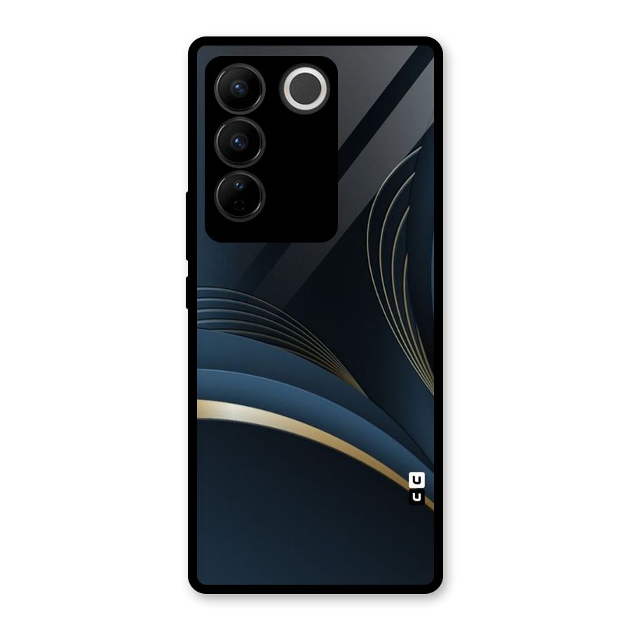Gold Blue Beauty Glass Back Case for Vivo V27
