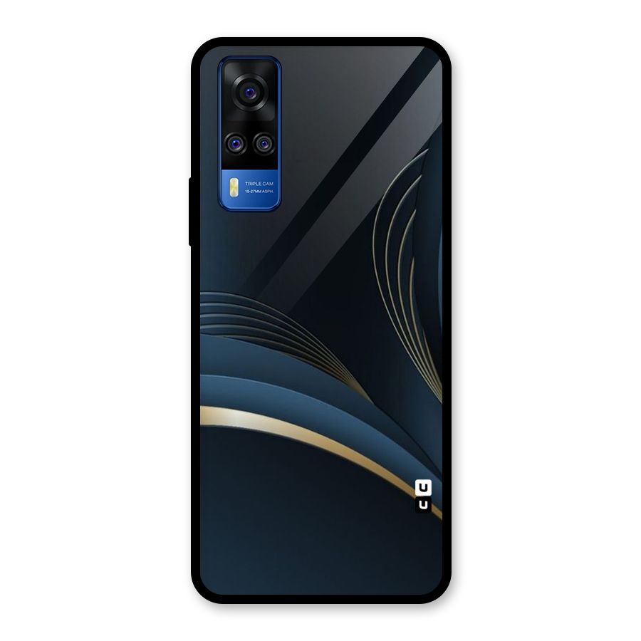 Gold Blue Beauty Glass Back Case for Vivo Y31