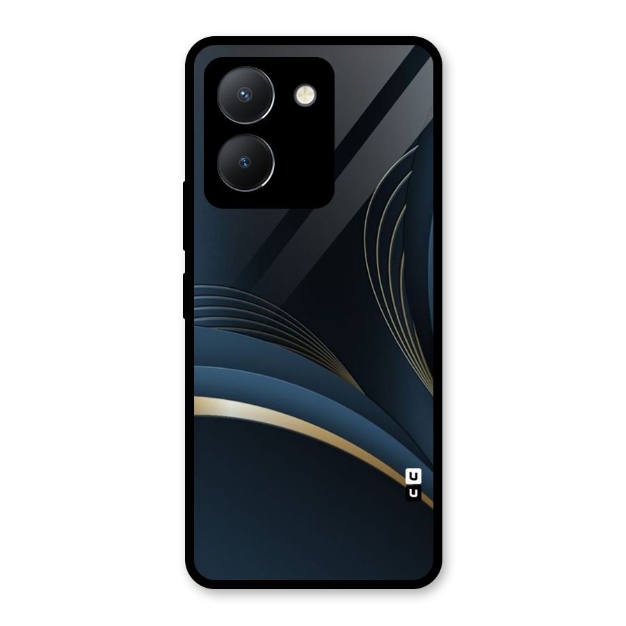 Gold Blue Beauty Glass Back Case for Vivo Y36