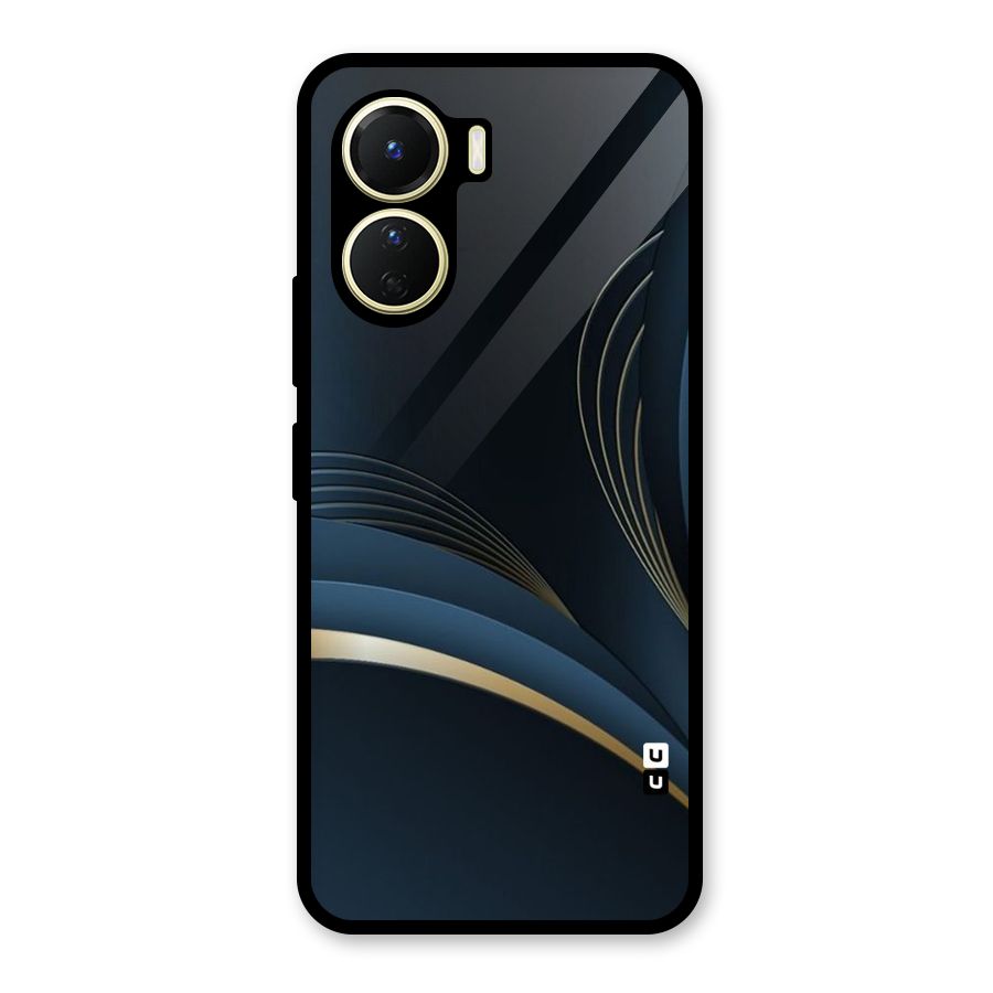 Gold Blue Beauty Glass Back Case for Vivo Y56