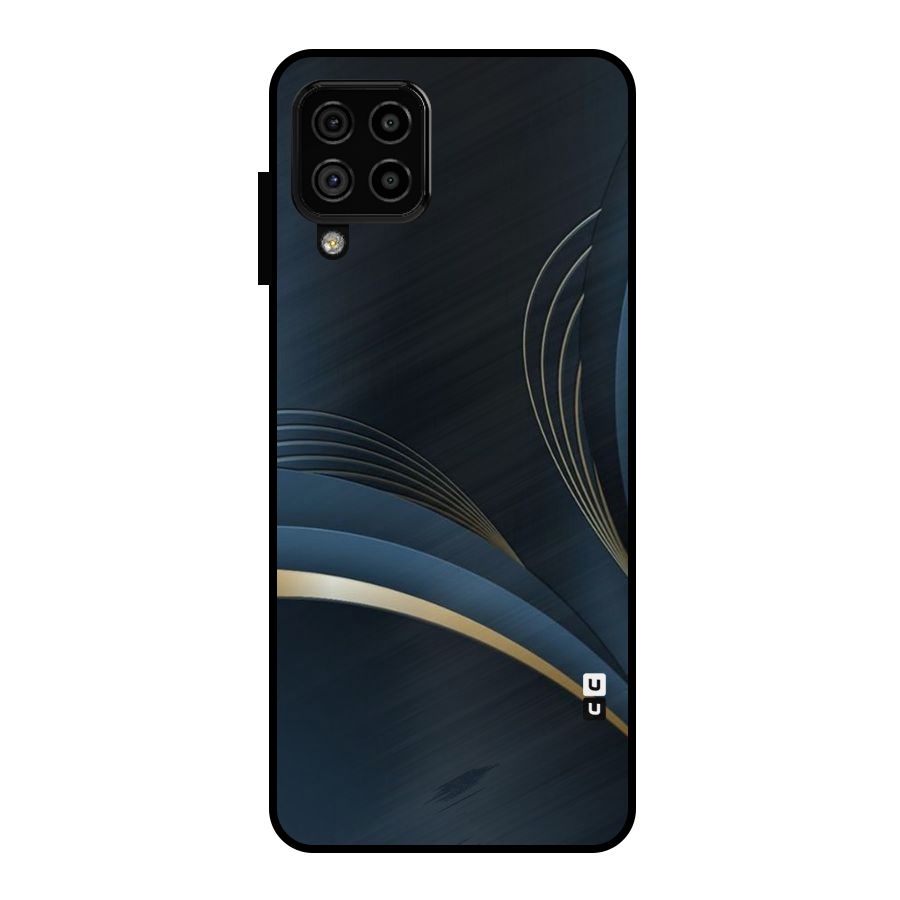 Gold Blue Beauty Metal Back Case for Galaxy A22 4G