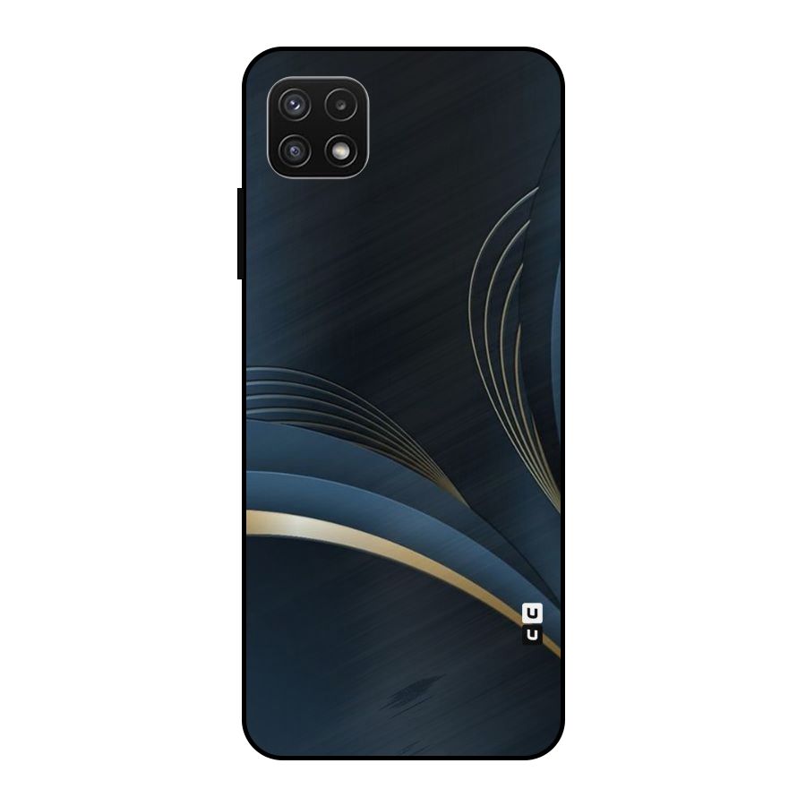 Gold Blue Beauty Metal Back Case for Galaxy A22 5G
