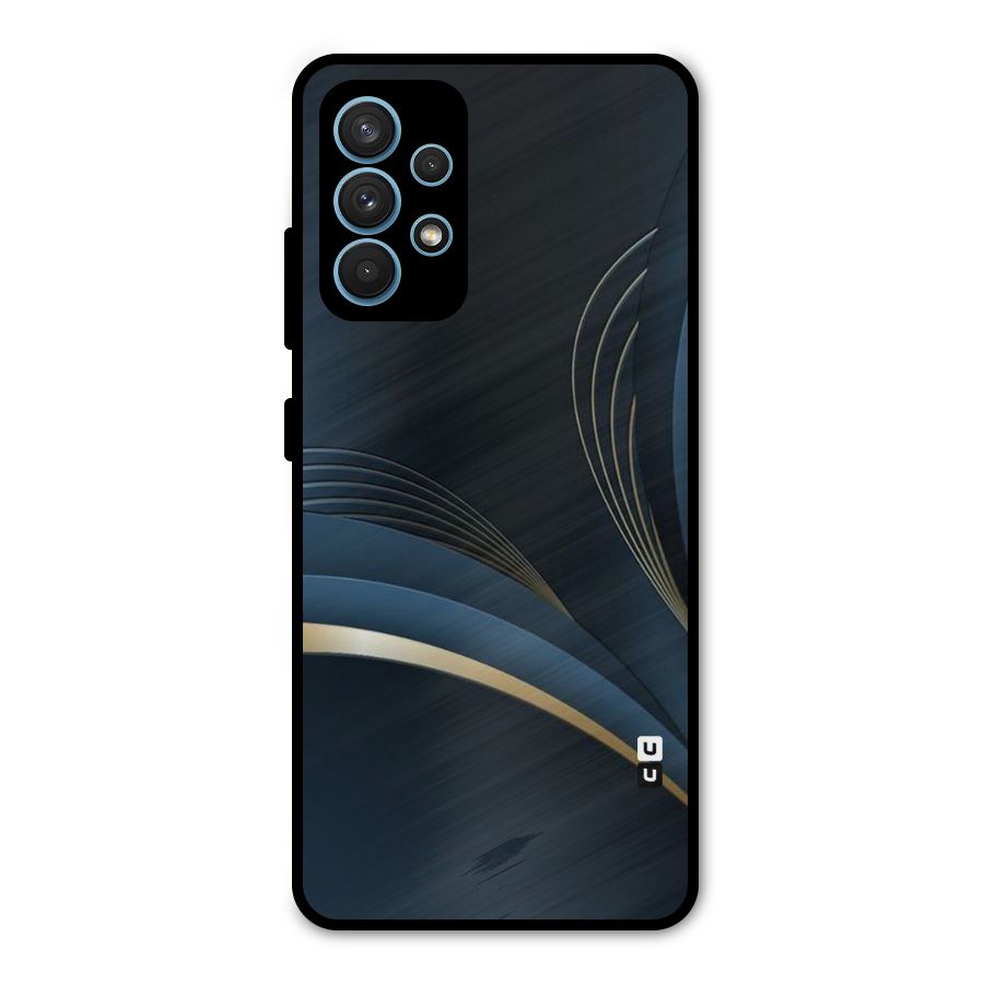 Gold Blue Beauty Metal Back Case for Galaxy A32