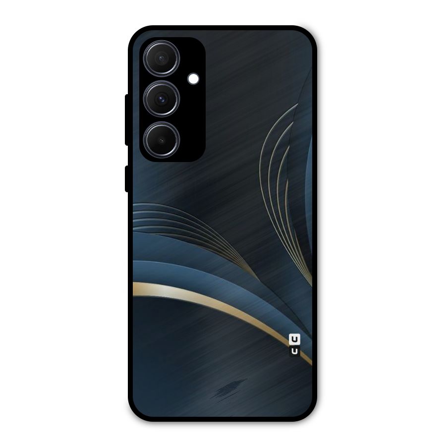 Gold Blue Beauty Metal Back Case for Galaxy A35