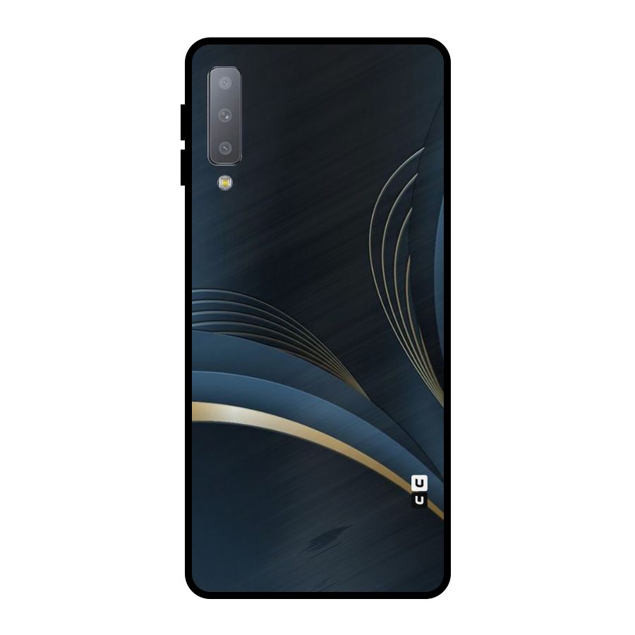 Gold Blue Beauty Metal Back Case for Galaxy A7 (2018)
