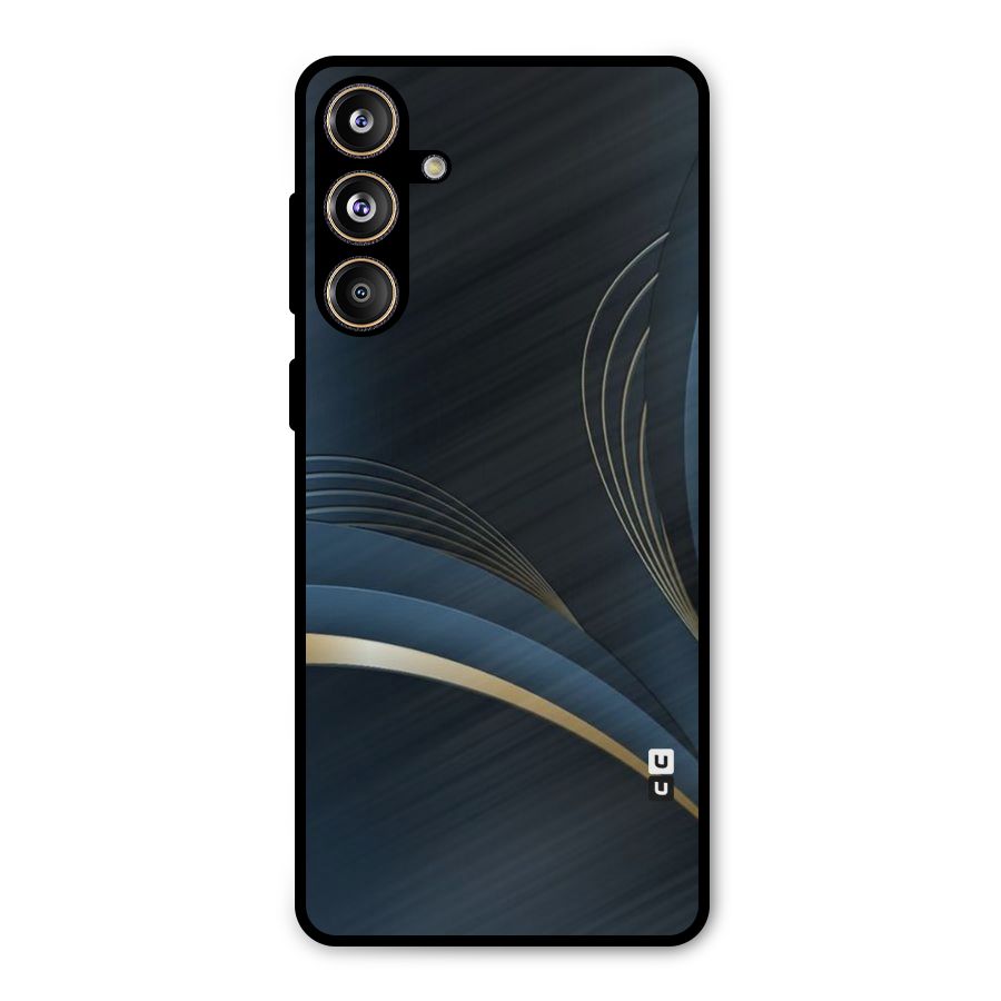 Gold Blue Beauty Metal Back Case for Galaxy F55