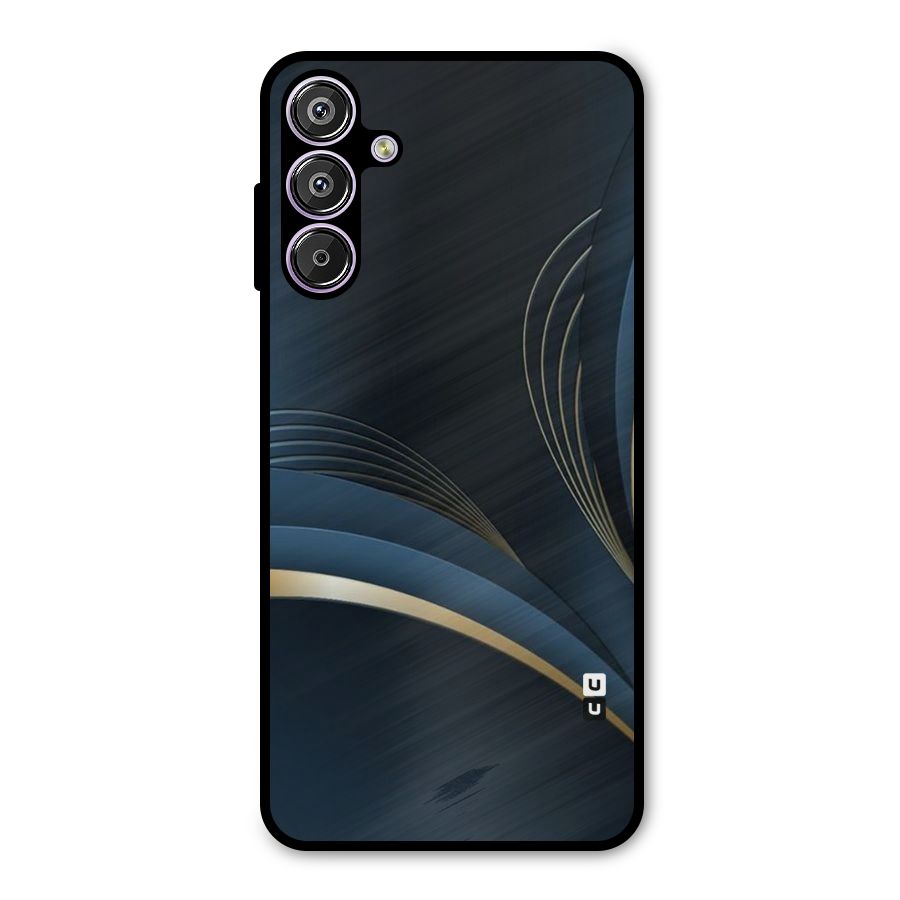 Gold Blue Beauty Metal Back Case for Galaxy M15