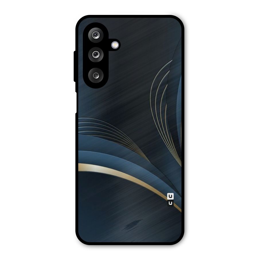 Gold Blue Beauty Metal Back Case for Galaxy M36