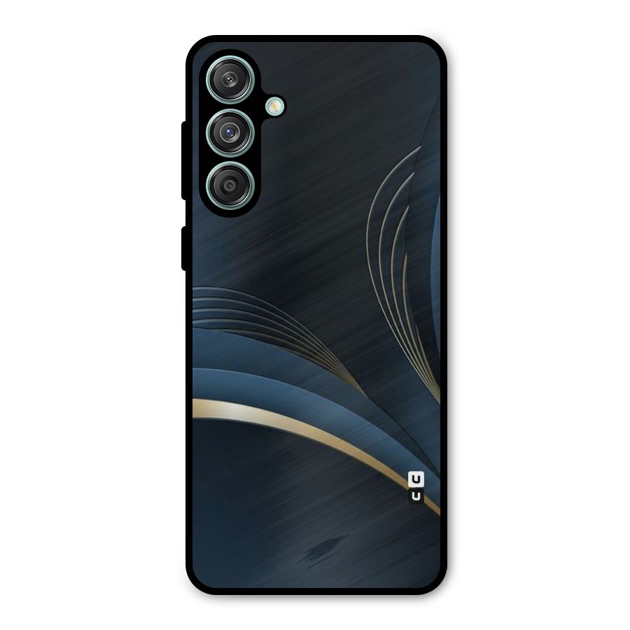Gold Blue Beauty Metal Back Case for Galaxy M55 5G