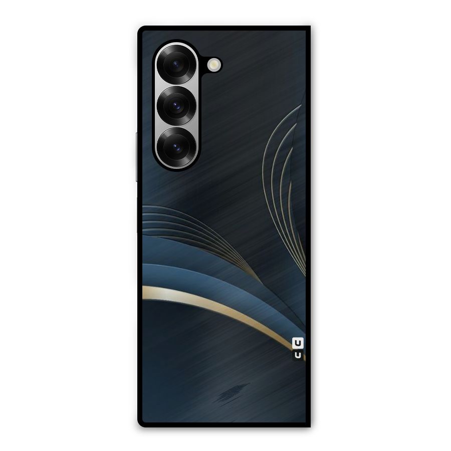 Gold Blue Beauty Metal Back Case for Galaxy Z Fold6