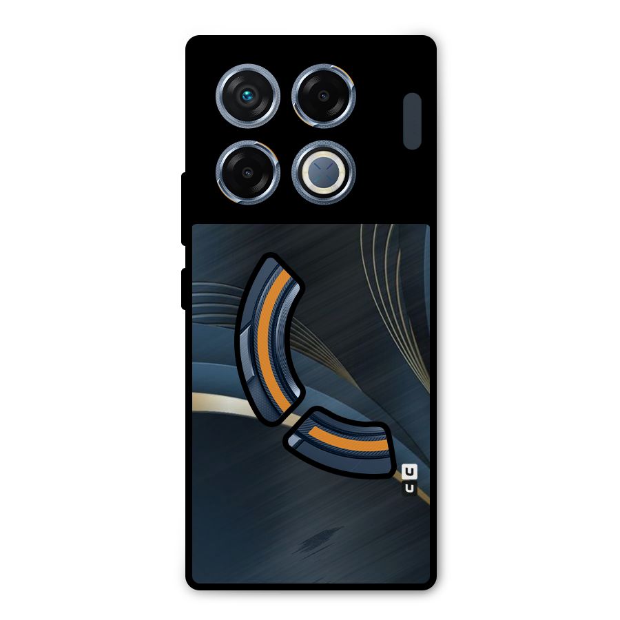 Gold Blue Beauty Metal Back Case for Infinix GT 20 Pro